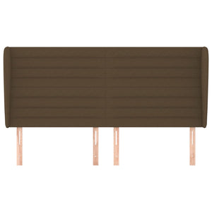 vidaXL Wingback Headboard Dark Brown 183x23x118/128 cm Fabric