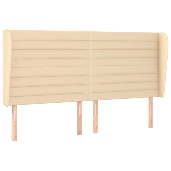 vidaXL Wingback Headboard Cream 183x23x118/128 cm Fabric