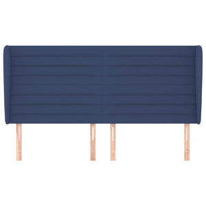 vidaXL Wingback Headboard Blue 183x23x118/128 cm Fabric