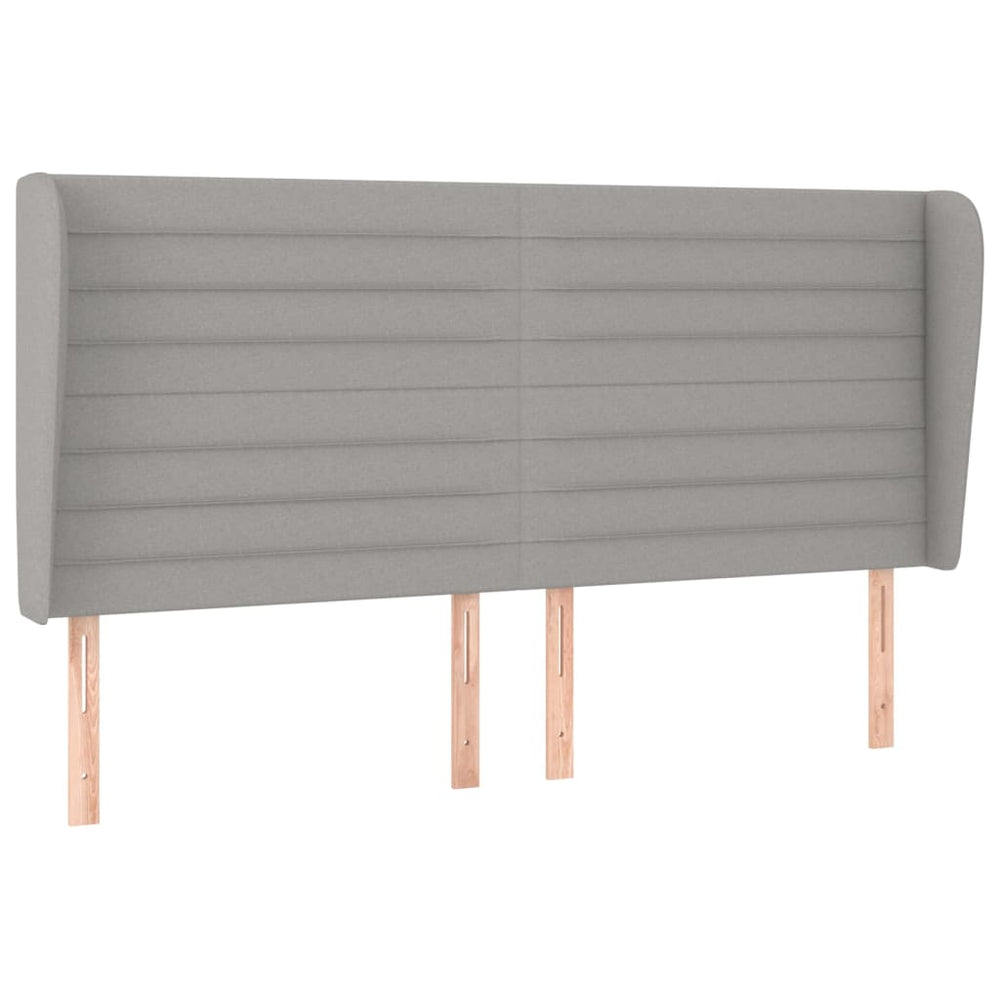 vidaXL Wingback Headboard Light Grey 203x23x118/128 cm Fabric