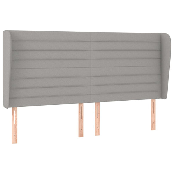 vidaXL Wingback Headboard Light Grey 203x23x118/128 cm Fabric