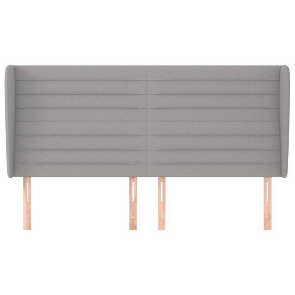 vidaXL Wingback Headboard Light Grey 203x23x118/128 cm Fabric