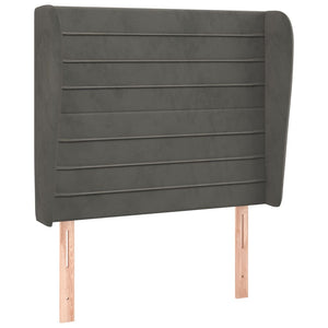 vidaXL Wingback Headboard Dark Grey 83x23x118/128 cm Velvet