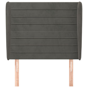 vidaXL Wingback Headboard Dark Grey 83x23x118/128 cm Velvet