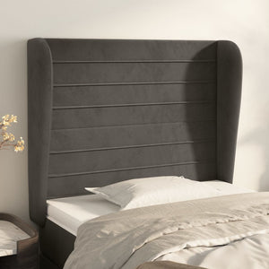 vidaXL Wingback Headboard Dark Grey 83x23x118/128 cm Velvet