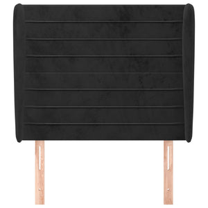 vidaXL Wingback Headboard Black 83x23x118/128 cm Velvet