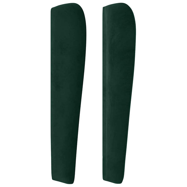 vidaXL Tufted Headboard with Wings Dark Green 83x23x118/128 cm Velvet
