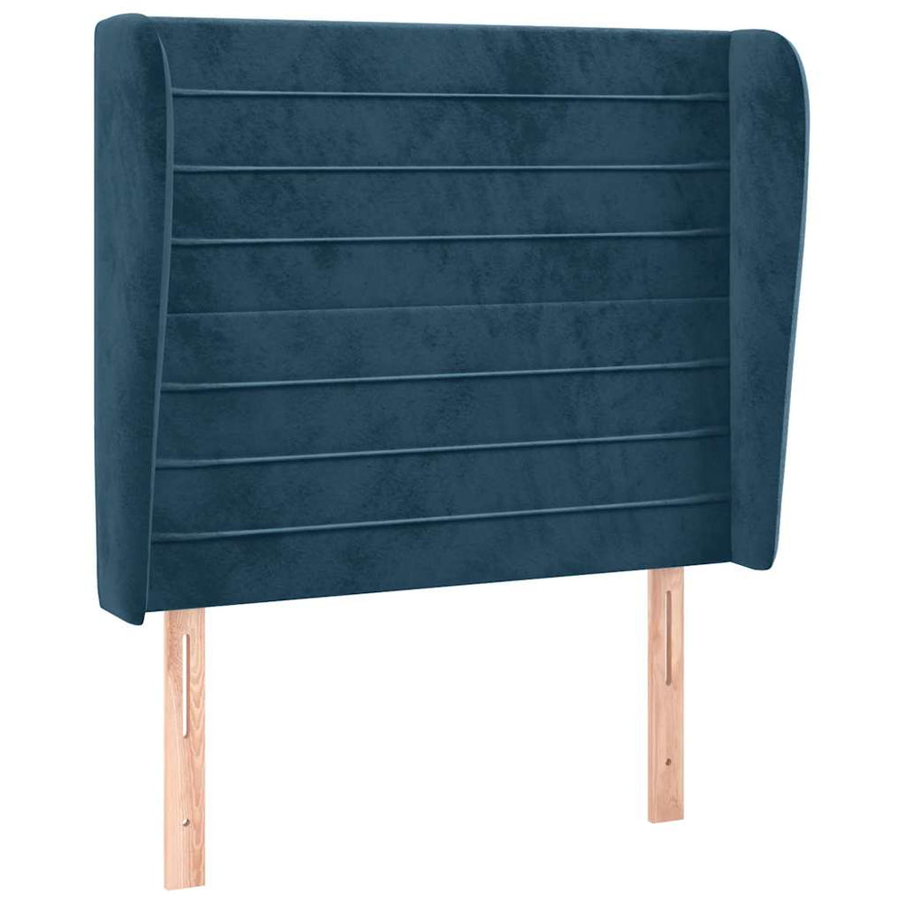 vidaXL Wingback Headboard Dark Blue 83x23x118/128 cm Velvet