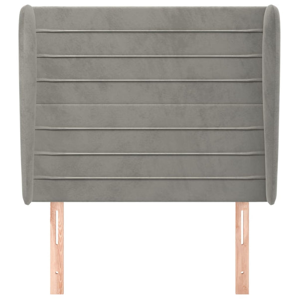 vidaXL Wingback Headboard Light Gray 93x23x118/128 cm Velvet