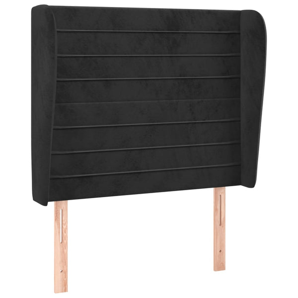 vidaXL Wingback Headboard Black 93x23x118/128 cm Velvet