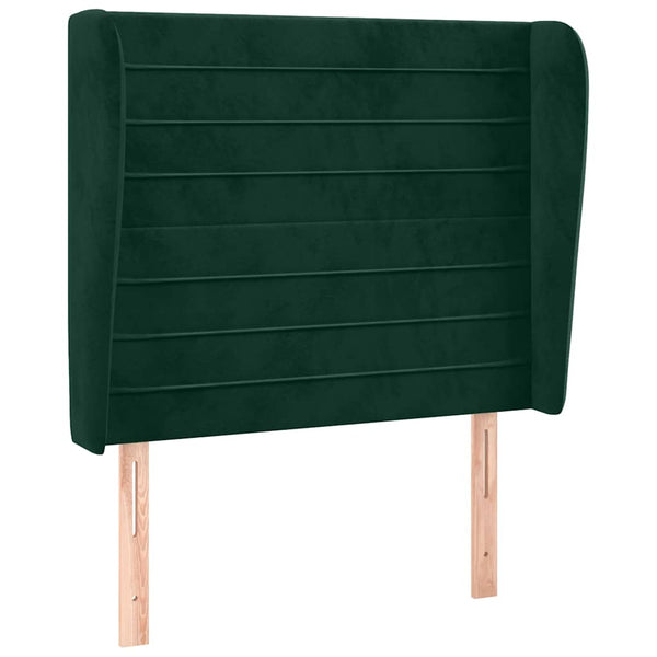 vidaXL Wingback Headboard Dark Green 93x23x118/128 cm Velvet