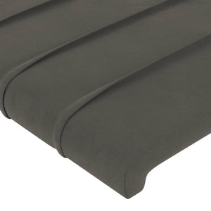 vidaXL Wingback Headboard Dark Grey 103x23x118/128 cm Velvet