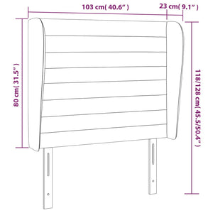 vidaXL Wingback Headboard Black 103x23x118/128 cm Velvet