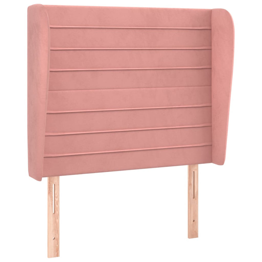 vidaXL Wingback Headboard Pink 103x23x118/128 cm Velvet