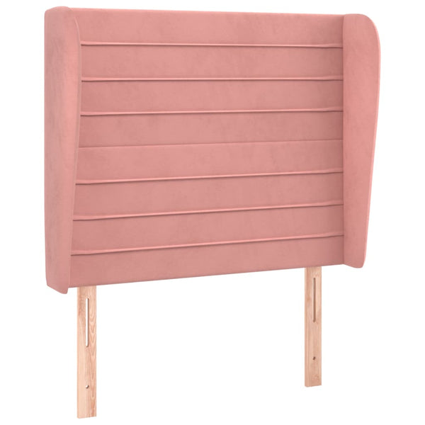 vidaXL Wingback Headboard Pink 103x23x118/128 cm Velvet