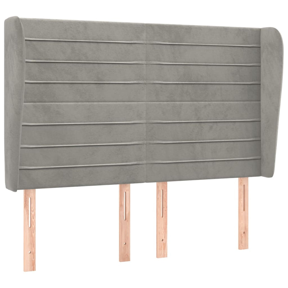 vidaXL Tufted Headboard Light Gray 147x23x118/128 cm Velvet