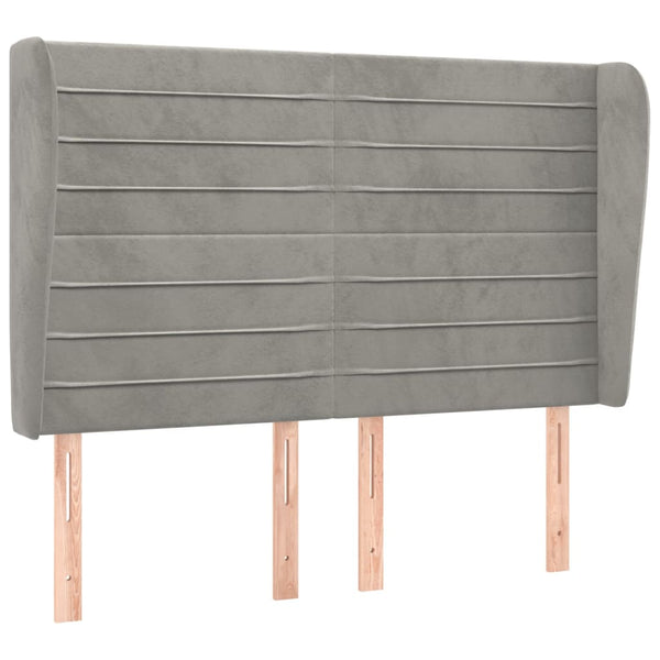 vidaXL Tufted Headboard Light Gray 147x23x118/128 cm Velvet