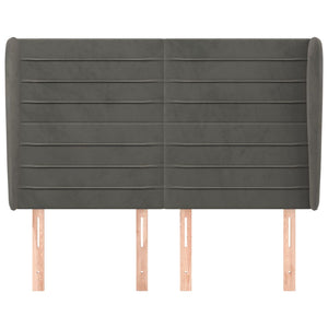vidaXL Wingback Headboard Dark Grey 147x23x118/128 cm Velvet