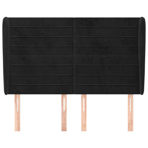 vidaXL Wingback Headboard Black 147x23x118/128 cm Velvet
