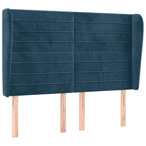 vidaXL Wingback Headboard Dark Blue 147x23x118/128 cm Velvet