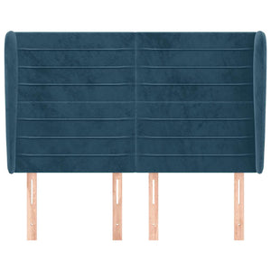 vidaXL Wingback Headboard Dark Blue 147x23x118/128 cm Velvet