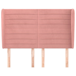 vidaXL Wingback Headboard Pink 147x23x118/128 cm Velvet
