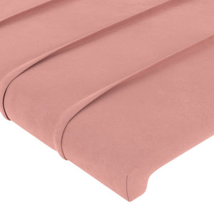 vidaXL Wingback Headboard Pink 147x23x118/128 cm Velvet