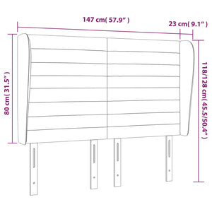 vidaXL Wingback Headboard Pink 147x23x118/128 cm Velvet
