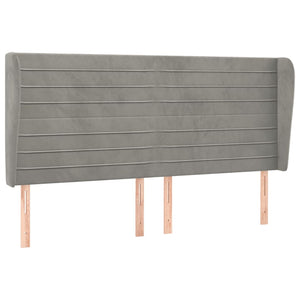 vidaXL Wingback Headboard Light Grey 163x23x118/128 cm Velvet