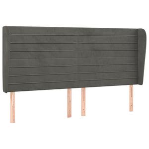 vidaXL Wingback Headboard Dark Gray 163x23x118/128 cm Velvet