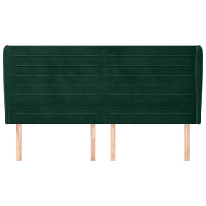 vidaXL Wingback Headboard Dark Green 163x23x118/128 cm Velvet