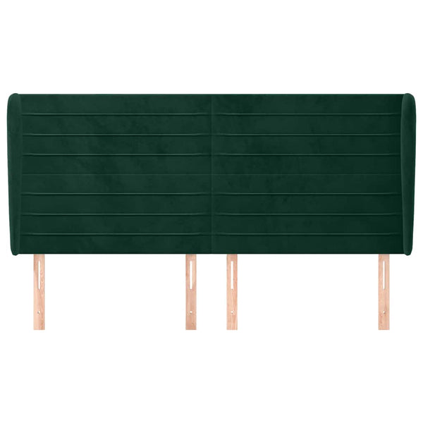 vidaXL Wingback Headboard Dark Green 163x23x118/128 cm Velvet
