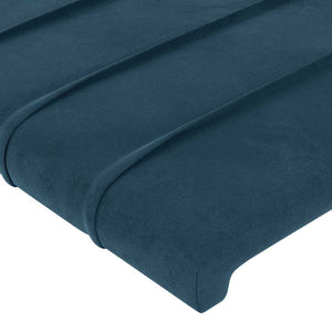 vidaXL Wingback Headboard Dark Blue 163x23x118/128 cm Velvet