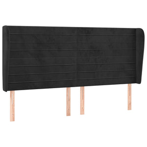 vidaXL Headboard with Wings Black 183x23x118/128 cm Velvet