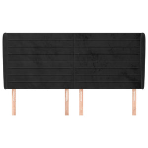 vidaXL Headboard with Wings Black 183x23x118/128 cm Velvet