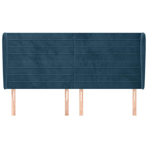 vidaXL Wingback Headboard Dark Blue 183x23x118/128 cm Velvet