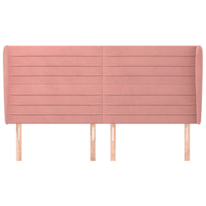 vidaXL Wingback Headboard Pink 183x23x118/128 cm Velvet