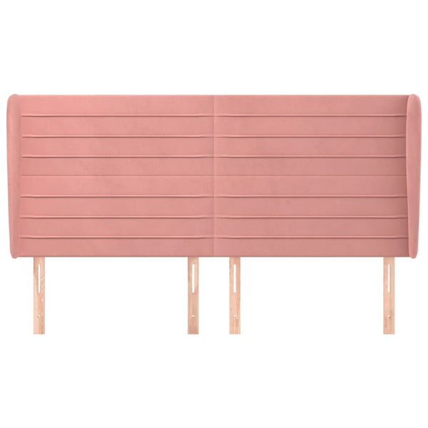 vidaXL Wingback Headboard Pink 183x23x118/128 cm Velvet