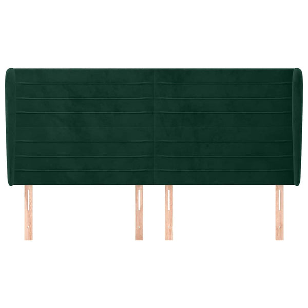 vidaXL Wingback Headboard Dark Green 203x23x118/128 cm Velvet