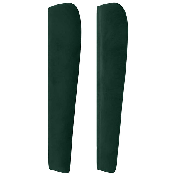 vidaXL Wingback Headboard Dark Green 203x23x118/128 cm Velvet