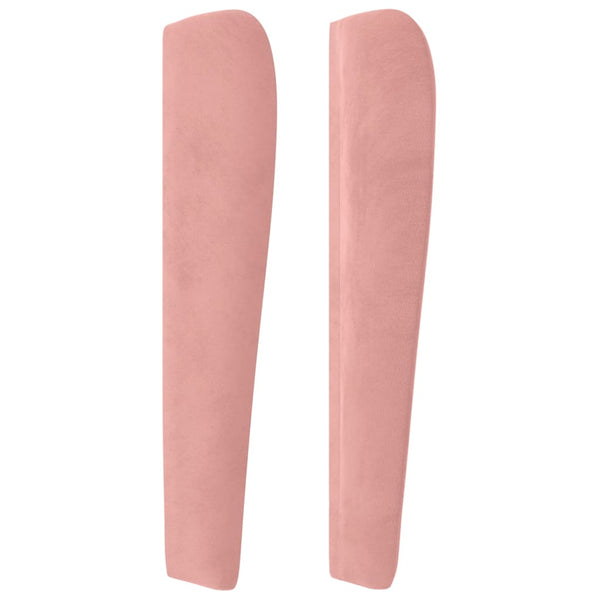 vidaXL Wingback Headboard Pink 203x23x118/128 cm Velvet