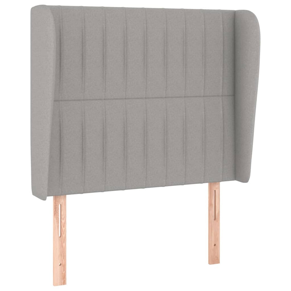 vidaXL Wingback Headboard Light Grey 83x23x118/128 cm Fabric