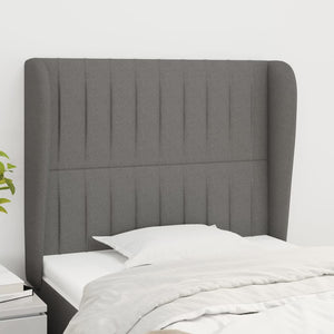 vidaXL Wingback Headboard Dark Grey 83x23x118/128 cm Fabric
