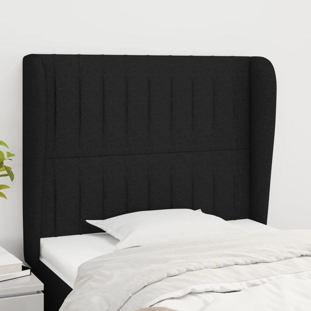 vidaXL Wingback Headboard Black 83x23x118/128 cm Fabric