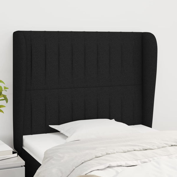 vidaXL Wingback Headboard Black 83x23x118/128 cm Fabric