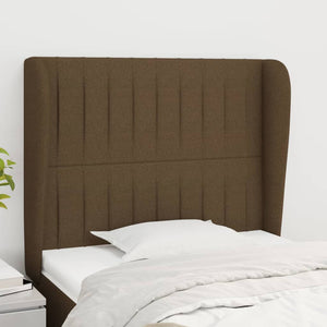 vidaXL Wingback Headboard Dark Brown 83x23x118/128 cm Fabric