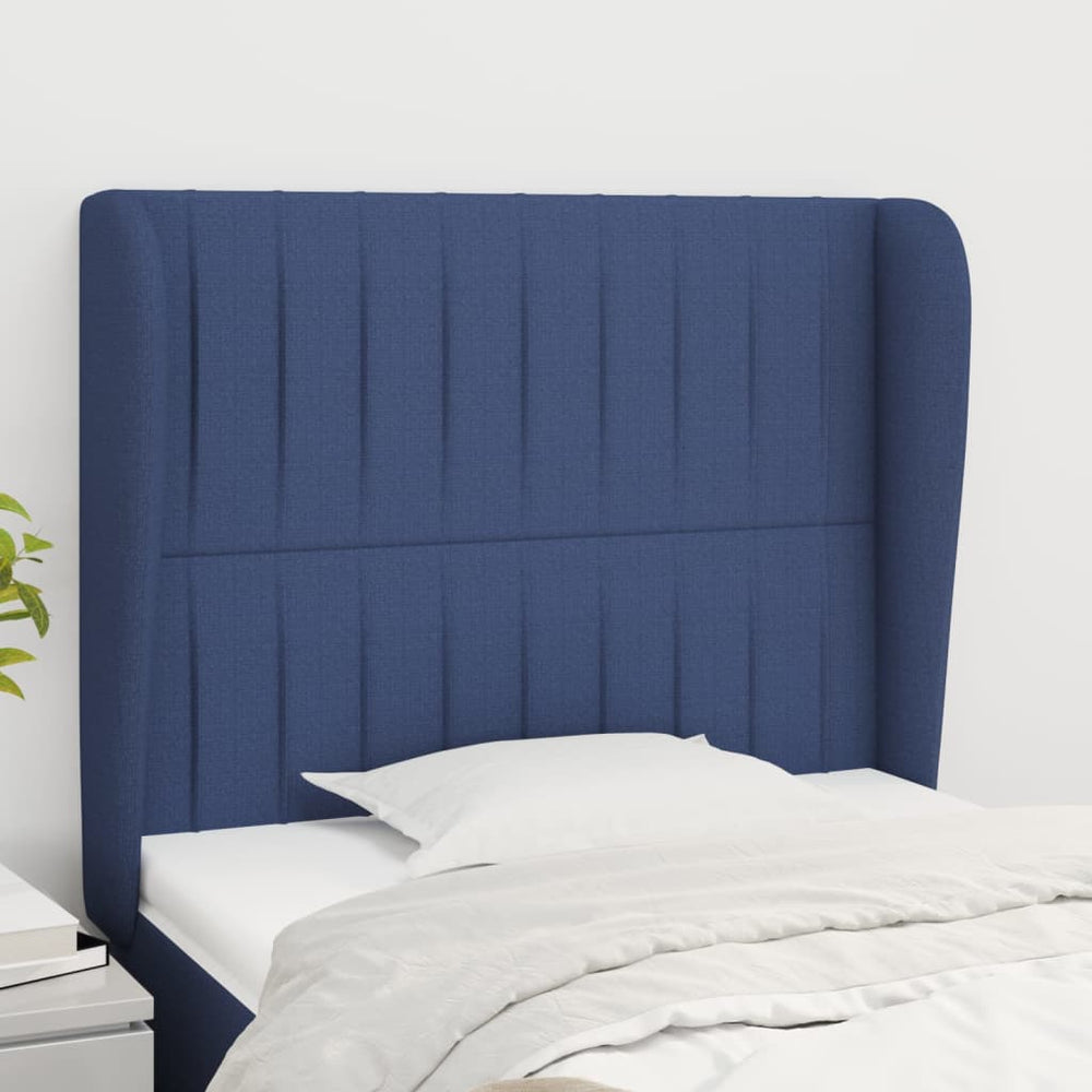 vidaXL Wingback Headboard Blue 83x23x118/128 cm Fabric