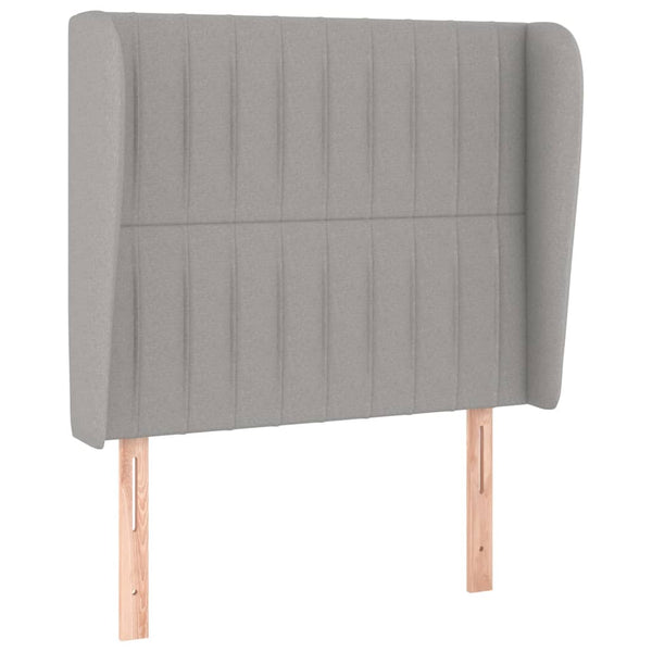vidaXL Wingback Headboard Light Grey 93x23x118/128 cm Fabric