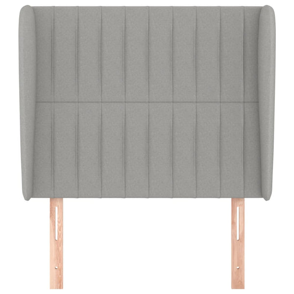 vidaXL Wingback Headboard Light Grey 93x23x118/128 cm Fabric