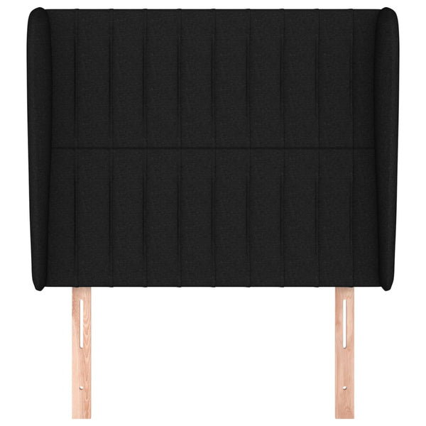 vidaXL Wingback Headboard Black 93x23x118/128 cm Fabric